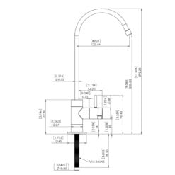 LED Indicator Chrome Faucet High Loop Dimensions