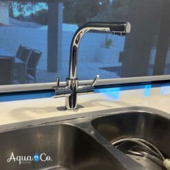 AquaCo Chrome L Shape 3 Way Mixer with LED Filter Change Reminder - Model: 3W-SL-CH