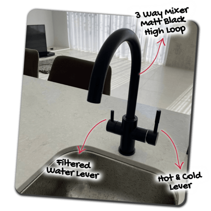 3 Way Mixer High Loop Matte Black