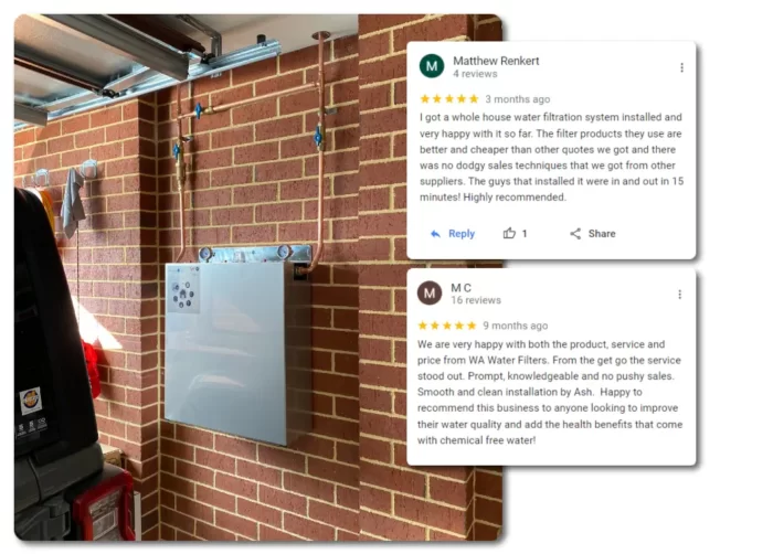 WA Water Filters Google Reviews
